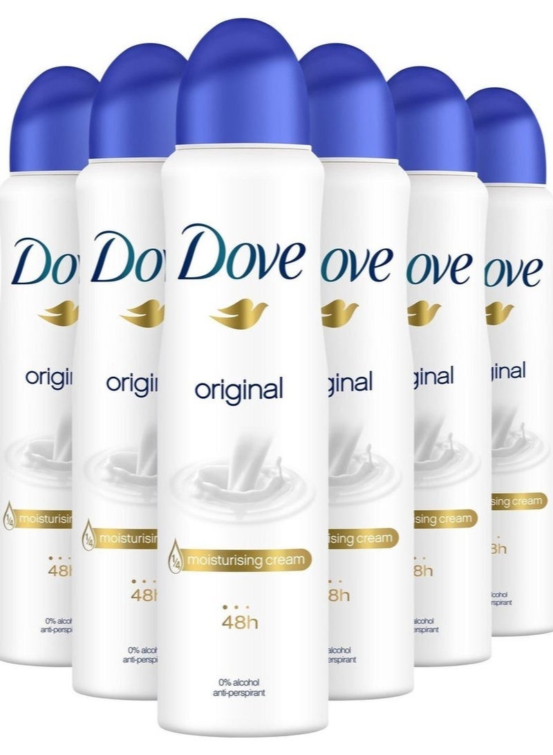 دوف بخاخ مزيل العرق الأصلي المضاد للتعرق، 6 × 250 مل، حماية تدوم 48 ساعة - Image 1